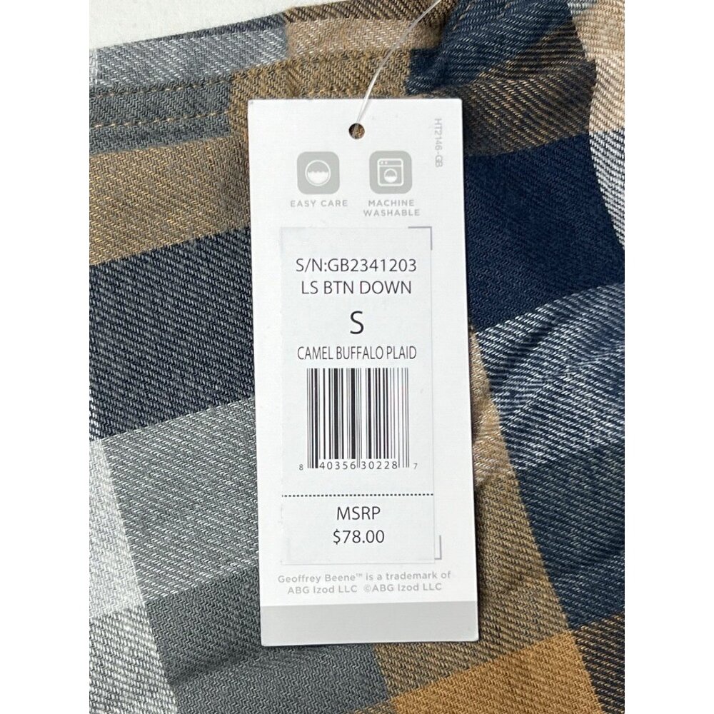 Geoffrey Beene Button-Up Check Flannel - Neutral … - image 6